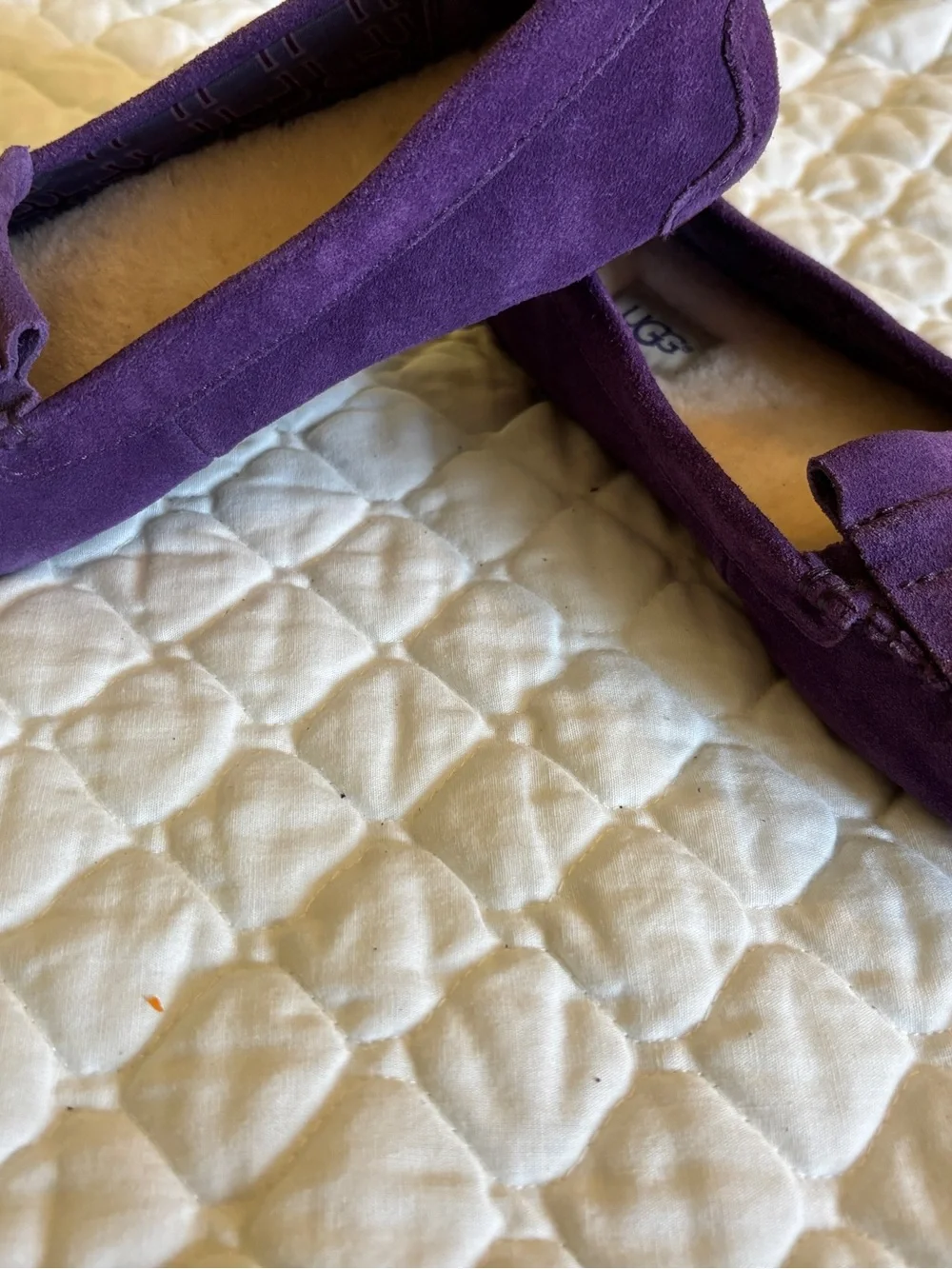 UGG Purple Suede Tassel Moccasins for Women